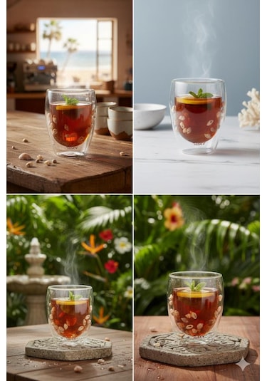 Bambum Molbia - Çift Cidarlı Bardak 350ml Renksiz