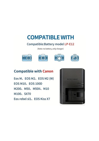 Xuweiwei Edekoy Lc-e12 Ab Tak Şarj Cihazı Canon Eos Kameralar İçin Siyah 100v-240v Avrupa Fiş Kompakt Pil Şarj Seyahat Fotoğrafçılığı