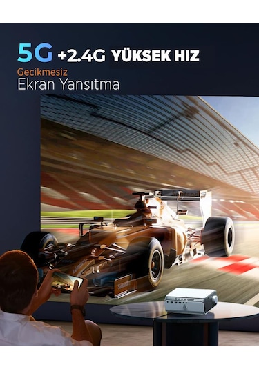 Vankyo Leisure 495W Android TV 4K Destekli 5G WiFi + Bluetooth 5.1 Projeksiyon Cihazı