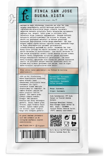 Fropie Nitelikli Kahve Guatemala Öğütülmüş 250 G