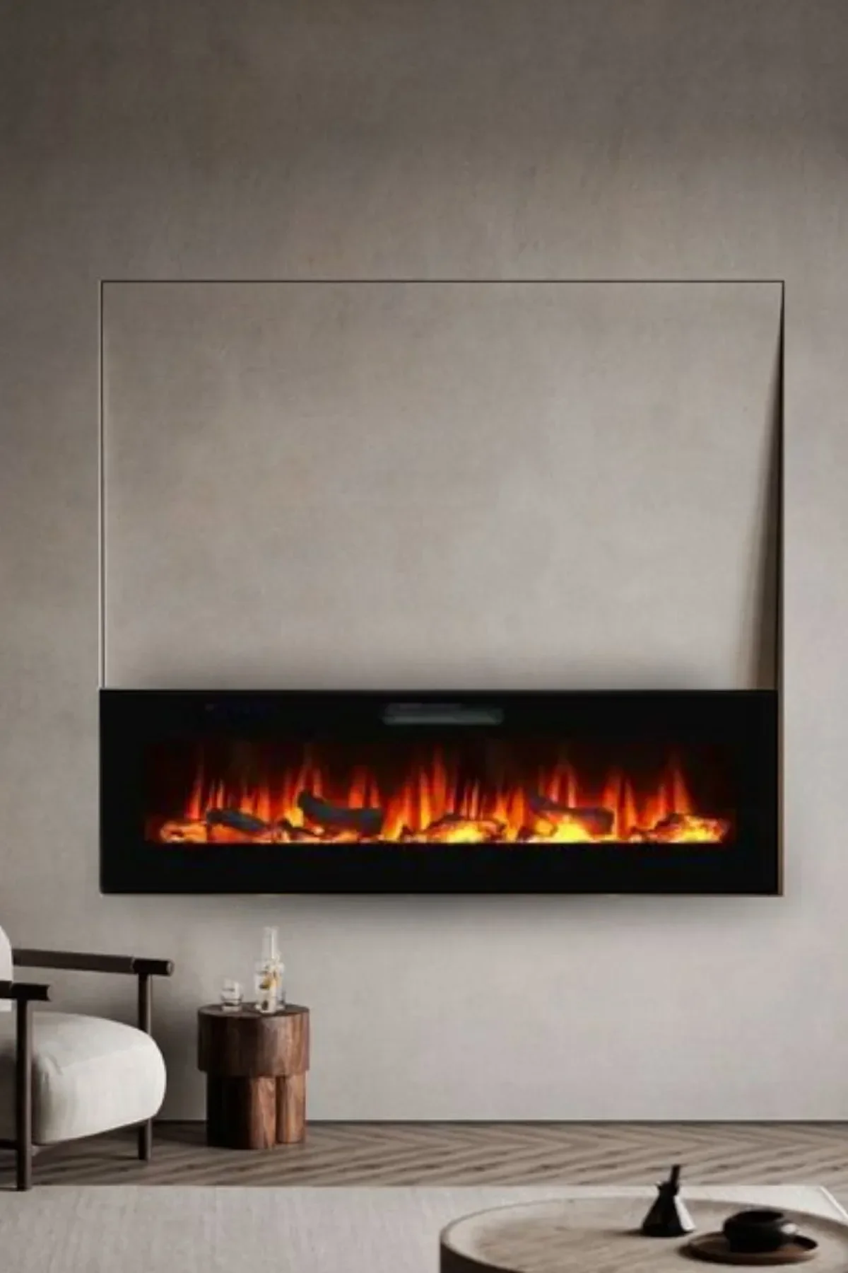 Tektes 8 Renkli 152 CM Alev Sesli Bluetoothlu Wifili Rb Plazma Elektrikli Şömine