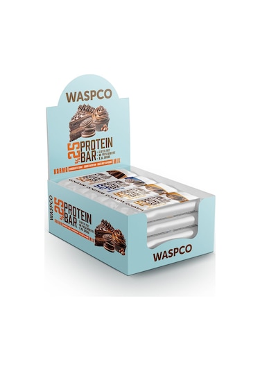 Waspco Bitter Çikolata Kaplı Protein Bar Karma Kutu 36G x 6 Adet 3 Çeşit