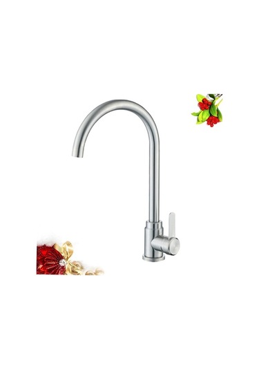 Maoyaya Uonlytech 304 Paslanmaz Çelik Lavabo Musluğu, Mutfak Su Musluğu İnox İnox