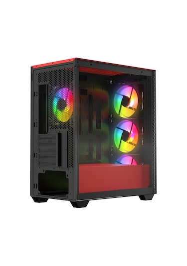 Rampage Blaze Mesh Temperli Camlı 4x12 CM ARGB Fan M-Atx 400W PSU Oyuncu Kasası