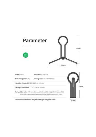 Ulanzi Ma29 Magsafe Uyumlu Manyetik Telefon Standı