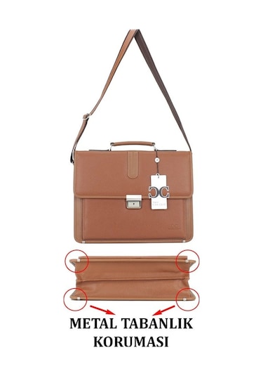 Case Club 2011 Evrak Tipi Erkek El Ve Omuz Çantası Taba