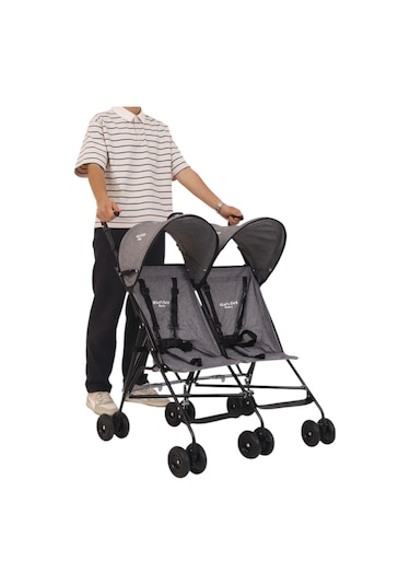İkiz Bebek Arabası Pratik Baston