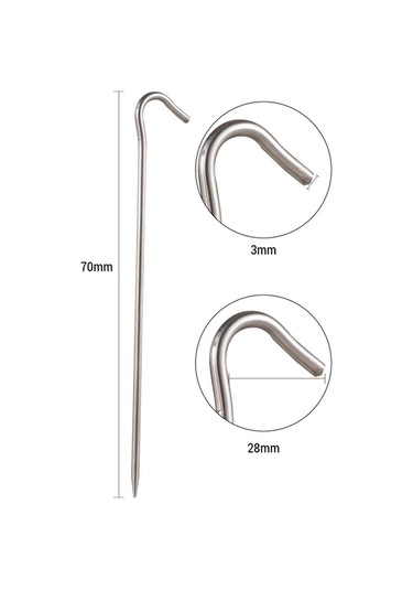 Tongxida Lixada 201 Paslanmaz Çelik Kazıklı Çadır Kancaları - 12 Adet, Kaymaz, Rüzgarlı, Çok Renkli Çok Renkli