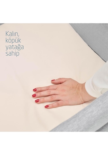Iris 2 'si Bir Arada Anne Yanı Beşik ve Taşınabilir Çift Katlı Park Yatak Beyond Grey Eco