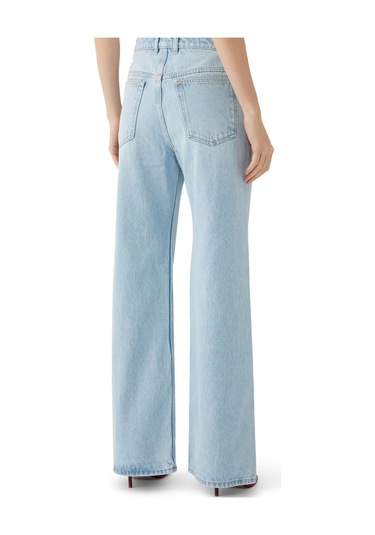 Rabanne Şık Baggy Denim Pantolon Light Blue
