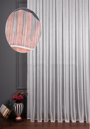 Arben Marmaris Gümüş Simli Tül Perde / Ölçünüze Özel Dikim