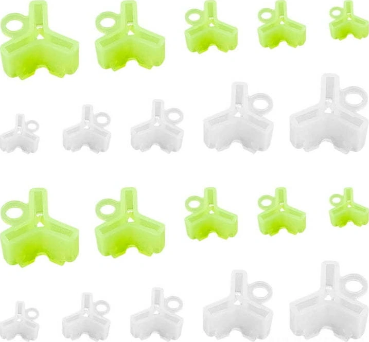 Xiyyadms 150 Adet Siyah Üçlu İğne Koruması - 1 2 3 4 5 Boyutları - Balık İğnesi Korumalı Aksesuar Seti