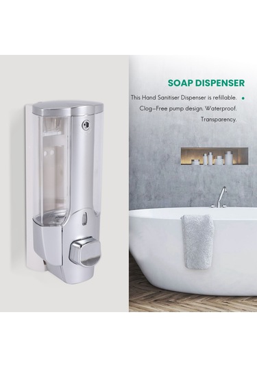 Xiaaokeji Sabunluk, Jel Dispenseri 350ml, Mutfak Şampuan Dispenserleri Gümüş