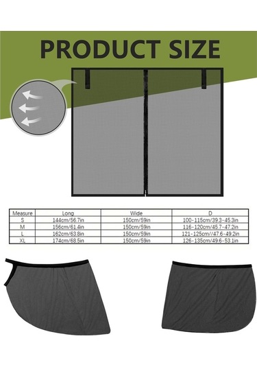 Tongxida Araba Arka Bagaj Havalandırma Gölge Ve Sivrisinek Ekran Kapağı L Boyutu