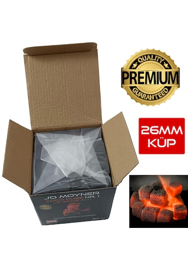Nargile Kömürü Hindistan Cevizi 1 Kg 64 Adet Küp 26mm A+++ Kal...