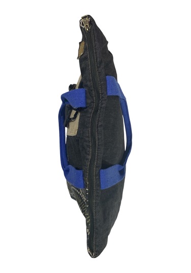 Vintage Salaş Çok Renkli Orta Boy Günlük Seyahat Gezi Omuz Çantası 36cmx34cm Siyah