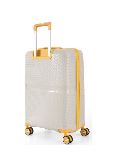 Ççs 5239 Polipropilen 3 Lü Valiz Seti Beyaz-sarı Beyaz - Sarı