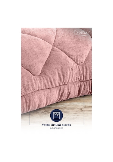 Formeya Lüx Çift Taraflı Welsoft Tek Kişilik Yorgan Pudra