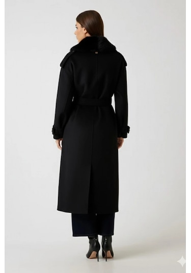 Guess Ella Kadın Siyah Yün Karışımlı Kaban 5bgl027125a-jblk Siyah