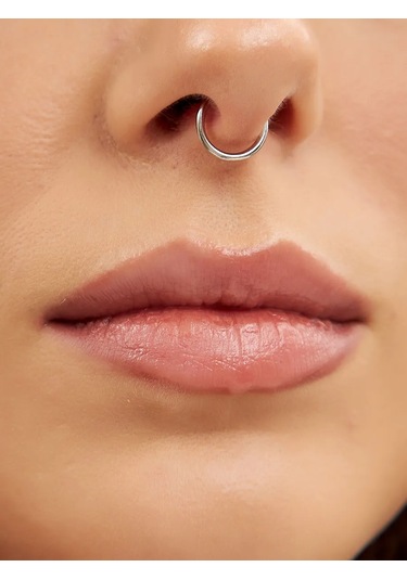Markiz Burun Septum Piercing Taklidi 925 Ayar Gümüş Sahte 71439313 Gri