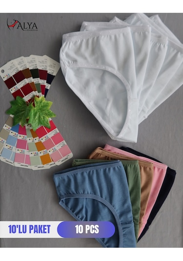 Alya Underwear Kız Çocuk Kalpli Dokuma Lastik Pamuklu Kumaş Slip Külot 5'li Paket 5 Adet Beyaz Multicolor-x19