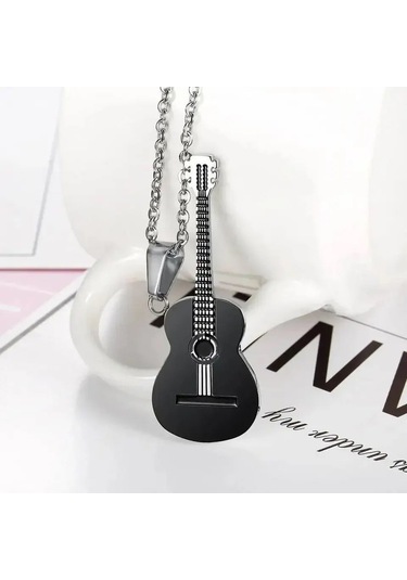 Gitar Kolye Paslanmaz Çelik 316l Black Unisex