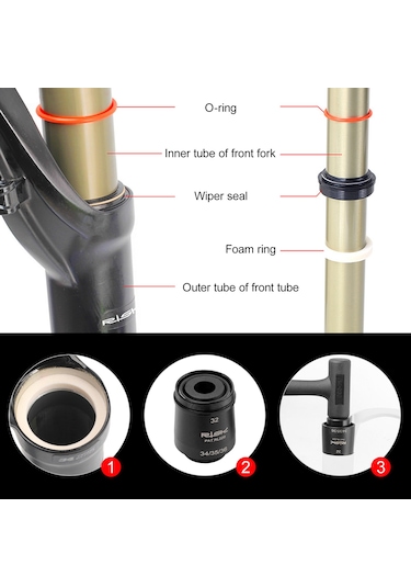 Geeroyoo Dağ Bisikleti Süspansiyon Amortisör Toz Keçe Seti - 36mm Ön Çatal Keçe Ve Köpük Halkaları Çok Renkli