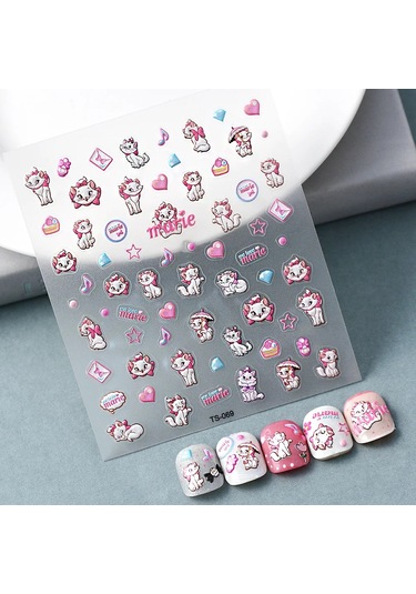 1 Adet Siyah Beyaz Yay Kelebek 5d Tırnak Çıkartmalar Nail Art Dekorasyon Kabartma Disney Karikatür Çiçek Nail Art Çıkartmalar Tırnak Malzemeleri Turuncu
