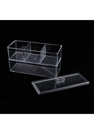 Homyl Toz Geçirmez Akrilik Makyaj Pamuğu Ped Çubuğu Saklama