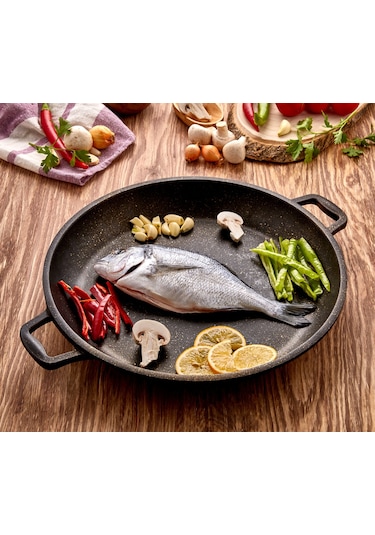 iron Doküm Granit Izgara Tava 36 CM