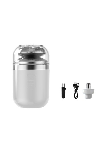 2'si 1 Arada Taşınabilir Elektrikli Tıraş Makinesi Burun Düzeltici Beyaz