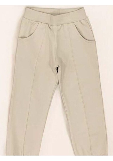 Kız Çocuk Kind İşlemeli Eşofman Takım-14389 Bej