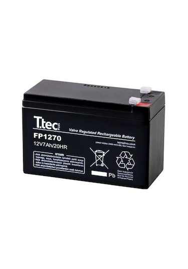 Ttec 12v 7amper Fp1270 Kuru Tip Akü 2024 Üretim