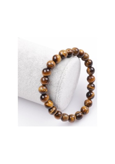 Tesbih Sakarya Kaplangözü Doğaltaş Unisex Bileklik Kahverengi