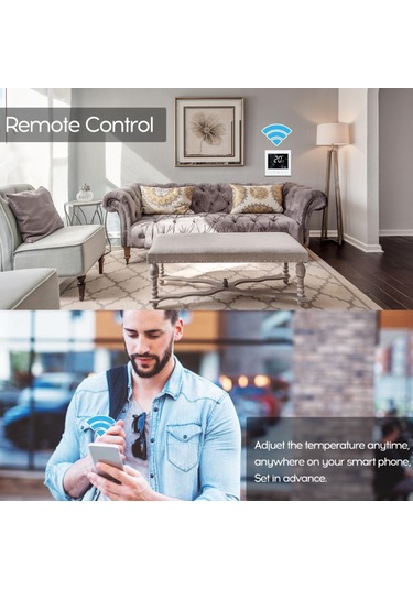 İki Borulu Akıllı Oda Termostatı Dijital Programlanabilir Sıcaklık Kontrol Cihazı Klima İçin Bac-3000al, Beyaz