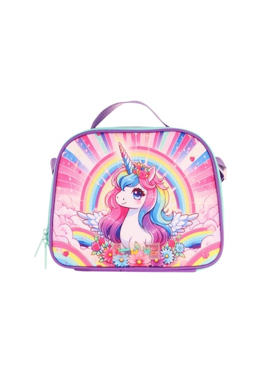 Kaukko Kids Kız Çocuk Isı Yalıtımlı Okul/piknik Beslenme Çantası Unicorn L7249 Mor - Mavi