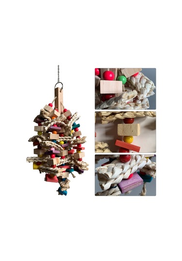 Vkemall Orman Ağaç Ve Mısır Kabuğu İle Yapılmış Papağan Diş Ve Gagası Gıcırdatma Oyuncak - Orta Ve Büyük Boy Kanatlılar İçin Dayanıklı Ve Kolay Monte Edilebilir