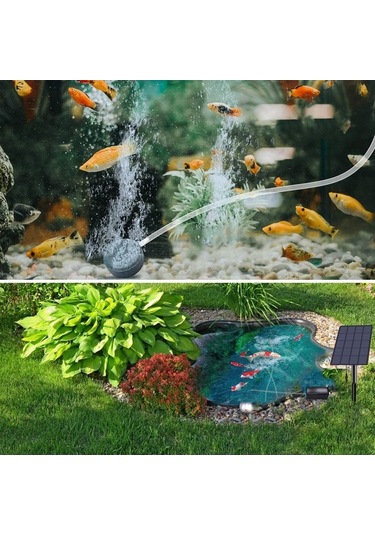 Pazly 2w Takmalı Solar Oksijen Pompası - Balık Tankı Oksijenatör Cihazı