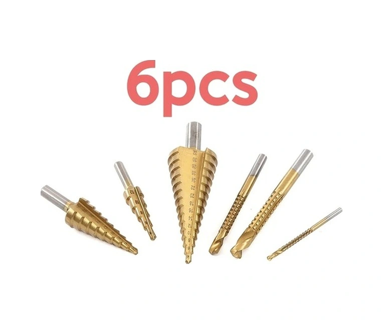 Trendooze Altın 6li Kademeli Matkap Ucu Seti 4-20mm Metal Ahşap Delme