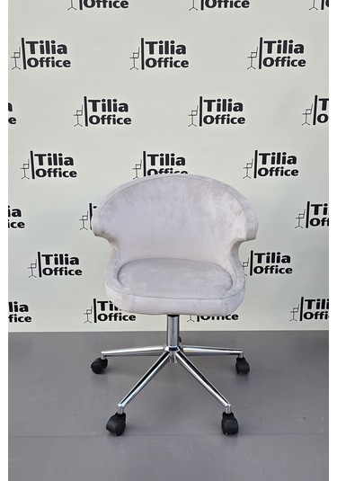Coket Çalışma Koltuğu Krom Konik Ayak Krem