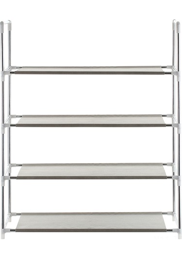 Tenfowee 4 Katmanlı Pratik Ayakkabı Rafı - Paslanmaz Boru Ve Dokumasız Kumaş İle Dayanıklı Depolama Çözümü Gri