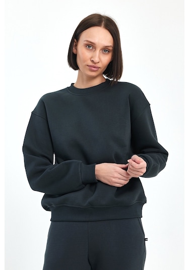 Odda Bisiklet Yaka Sweatshirt Füme