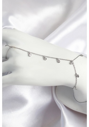 Pirinç Zirkon Taşlı Sallantılı Model Gümüş Renk Kadın Şahmeran - Tj-sn696 Çok Renkli