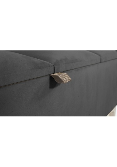 Vetra V2 Sandıklı Puf  Gri Dilimli Model Sandıklı Bench Puf - Sandıklı Yatak Ucu Bankı