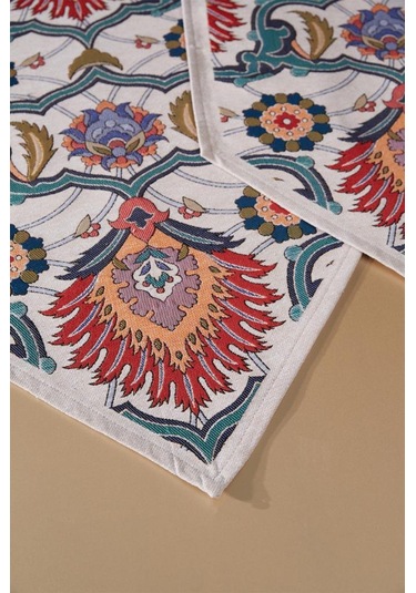 Çeyiz Diyarı Ebruli 2li Lüks Runner 45x140 Cm Çok Renkli