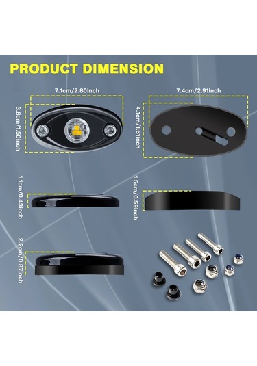 Dashanshop 4'lü Yeşil Led Rock Işıkları Toz Geçirmez Neon Underglow Utv Atv Kamyon