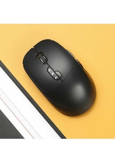 Besthome1 2.4g Kablosuz Black Fare Ergonomik Bilgisayar Faresi Güç Göstergeli Usb Alıcılı Optik Sensör Chromebook Laptop Tablet -