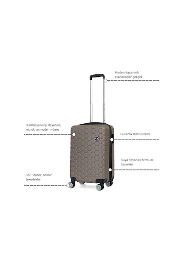 Reymond Luggage Altıgen Abs Seyahat Valizi, Kabin Boy Siyah
