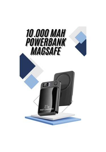 Magsafe Powerbank 10.000 Mah 22.5 Watt Hızlı Şarj Göstergeli Kablosuz Taşınabilir Şarj Çok Renkli