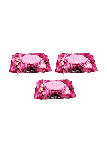 3 Paket Red Rose Islak Havlu Mendil 90 Adet Kapaklı Gül Kokulu-9090087505148